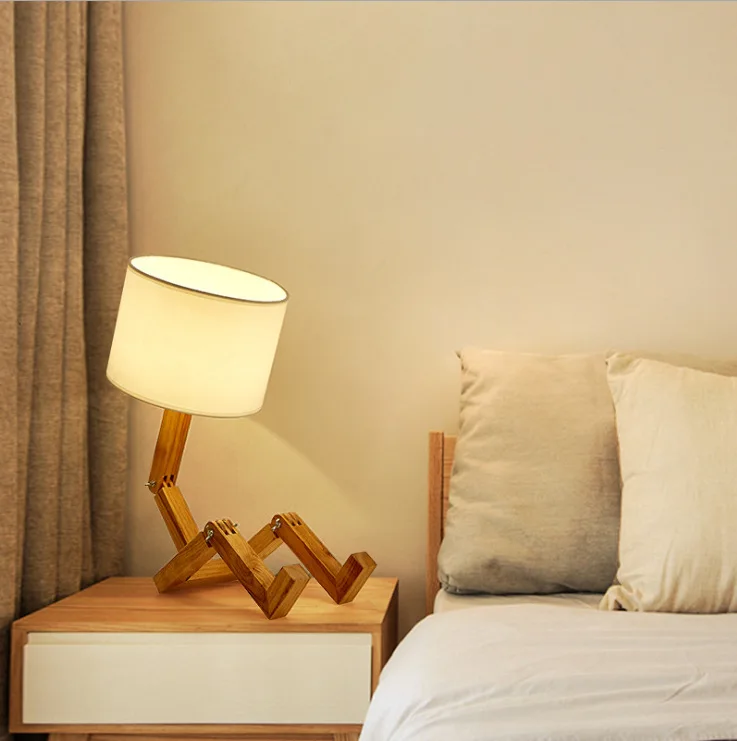 Lampe de chevet en bois
