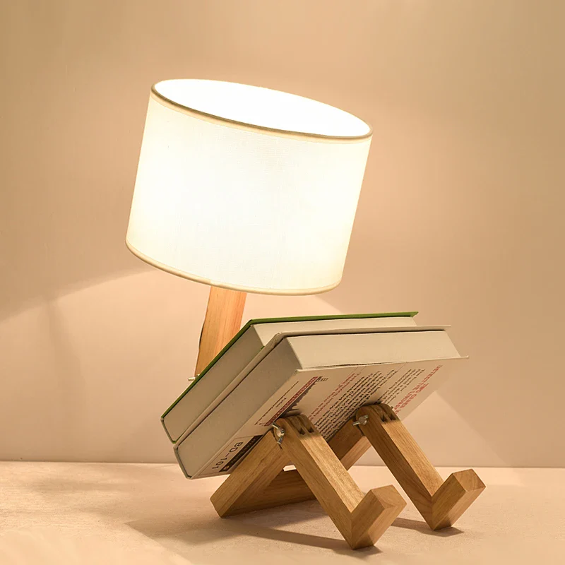 Lampe de chevet en bois